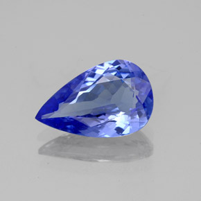 Tanzanita azul natural 1,95ct, formato de pêra, VVS