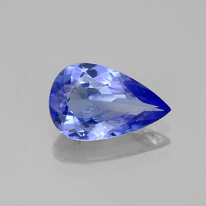 Tanzanita azul natural 1,95ct, formato de pêra, VVS
