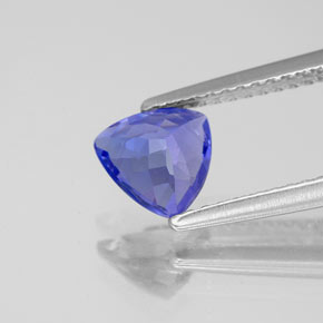 Tanzanita azul natural 0,95ct, trillion, VVS