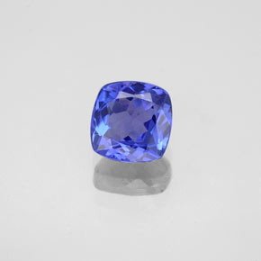 Tanzanita azul natural 0,91ct, almofada cortada, VVS