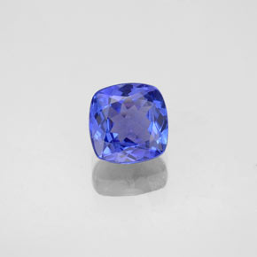 Tanzanita azul natural 0,91ct, almofada cortada, VVS