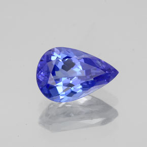 Tanzanita azul natural 1,42ct, formato de pêra, VS-SI