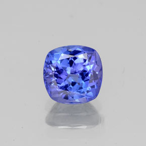 Tanzanita azul natural 1,05ct, almofada cortada, VS