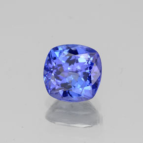 Tanzanita azul natural 1,05ct, almofada cortada, VS