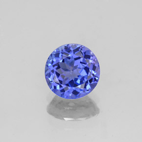 Tanzanita azul natural 1,12ct, corte redondo, VS