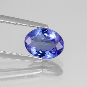 Tanzanita azul natural 1,26ct, corte oval, VS