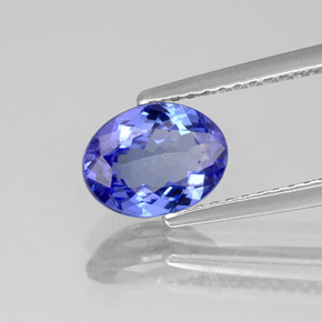 Tanzanita azul natural 1,26ct, corte oval, VS