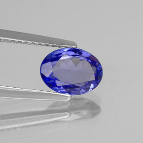 Tanzanita azul natural 1,13ct, corte oval, VVS