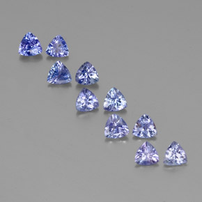 Pedras preciosas de tanzanita azul natural de 3,59 ct, trillion, VS