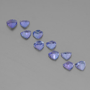 Pedras preciosas de tanzanita azul natural de 3,59 ct, trillion, VS