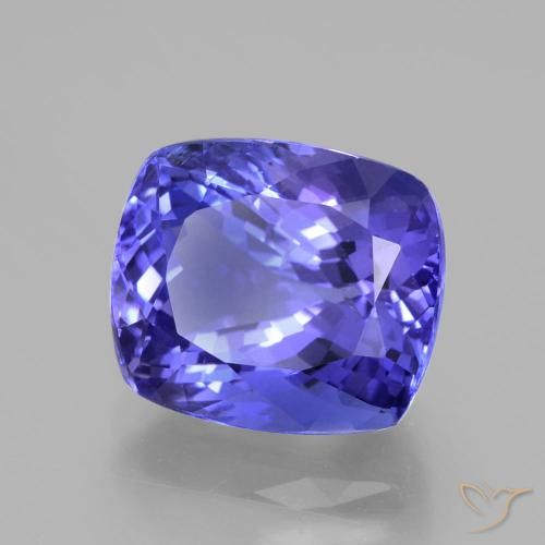 Tanzanita Azul Violeta Intenso Natural 7.98ct, Almofada, VVS-VS