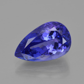 Tanzanita azul natural 6,93ct, formato de pêra, IF