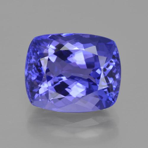 Tanzanita Azul Violeta Intenso Natural 6,92ct, Almofada cortada, VVS