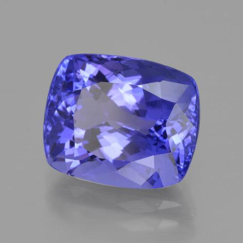 Tanzanita Azul Violeta Intenso Natural 6,92ct, Almofada cortada, VVS