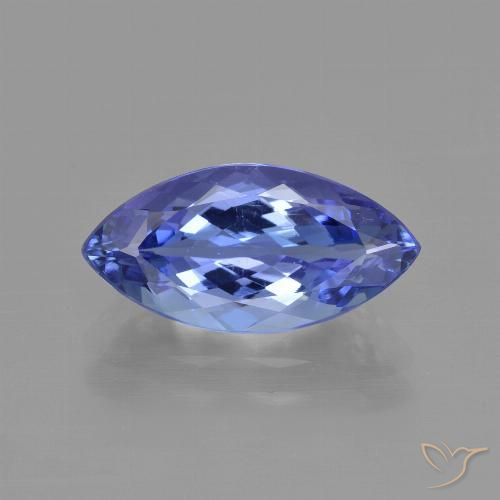 Tanzanita azul de 3,02 quilates, corte marquise de 13,7 x 6,9 mm da Tanzânia, Photo A