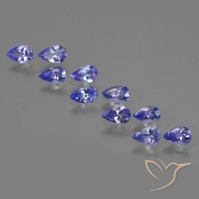 Pedras preciosas de Tanzanita Violeta Azul natural de 2.04 ct, Formato de pêra, VS