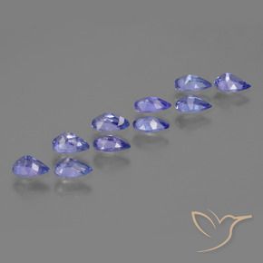 Pedras preciosas de Tanzanita Violeta Azul natural de 2.04 ct, Formato de pêra, VS