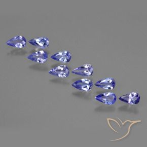 Pedras preciosas de Tanzanita Violeta Azul natural de 1.52 ct, Formato de pêra, VS