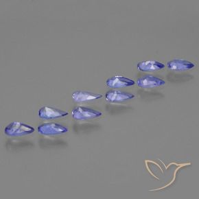 Pedras preciosas de Tanzanita Violeta Azul natural de 1.52 ct, Formato de pêra, VS