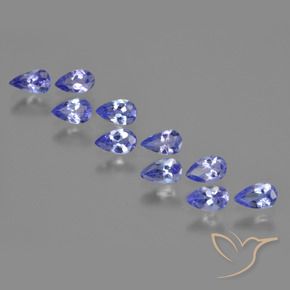 Pedras preciosas de Tanzanita Azul Violeta Intenso natural de 2.07 ct, Formato de pêra, VS
