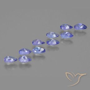 Pedras preciosas de Tanzanita Azul Violeta Intenso natural de 2.07 ct, Formato de pêra, VS