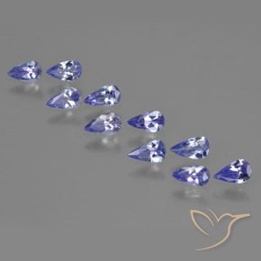 Pedras preciosas de Tanzanita Azul Violeta Intenso natural de 1.70 ct, Formato de pêra, VS