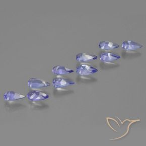 Pedras preciosas de Tanzanita Azul Violeta Intenso natural de 1.70 ct, Formato de pêra, VS
