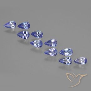 Pedras preciosas de Tanzanita Azul Violeta Intenso natural de 1.83 ct, Formato de pêra, VS