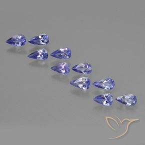 Pedras preciosas de Tanzanita Azul Violeta Intenso natural de 1.76 ct, Formato de pêra, VS