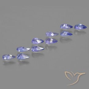 Pedras preciosas de Tanzanita Azul Violeta Intenso natural de 1.76 ct, Formato de pêra, VS