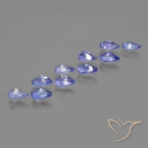Pedras preciosas de Tanzanita Azul Violeta Intenso natural de 2.37 ct, Formato de pêra, VS