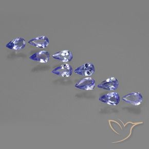 Pedras preciosas de Tanzanita Azul Violeta Intenso natural de 1.76 ct, Formato de pêra, VS