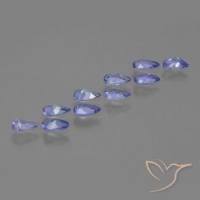 Pedras preciosas de Tanzanita Azul Violeta Intenso natural de 1.76 ct, Formato de pêra, VS