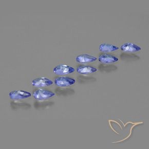Pedras preciosas de Tanzanita Azul Violeta Intenso natural de 1.98 ct, Formato de pêra, VS
