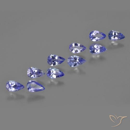 Pedras preciosas de tanzanita azul natural de 2,09 ct, formato de pêra, VS