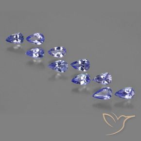 Pedras preciosas de tanzanita azul natural de 2,09 ct, formato de pêra, VS