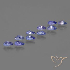 Pedras preciosas de tanzanita azul natural de 2,09 ct, formato de pêra, VS