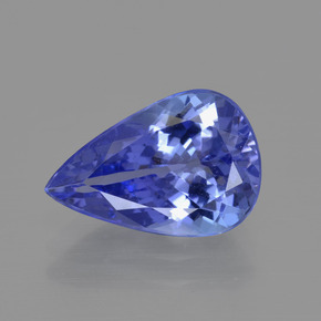 Tanzanita azul natural 3,07ct, formato de pêra, VVS