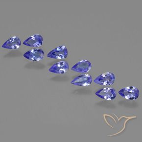 Pedras preciosas de Tanzanita Azul marinho médio natural de 1.73 ct, Formato de pêra, VS