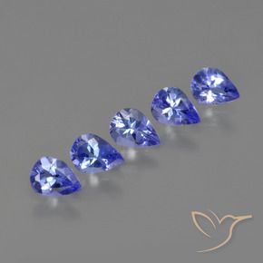 Pedras preciosas de Tanzanita Azul Violeta Intenso natural de 1.27 ct, Formato de pêra, VS