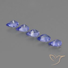 Pedras preciosas de Tanzanita Azul Violeta Intenso natural de 1.27 ct, Formato de pêra, VS