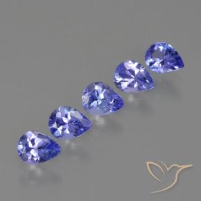 Pedras preciosas de tanzanita azul natural de 1,53 ct, formato de pêra, VS