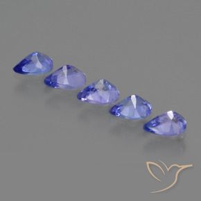 Pedras preciosas de tanzanita azul natural de 1,53 ct, formato de pêra, VS