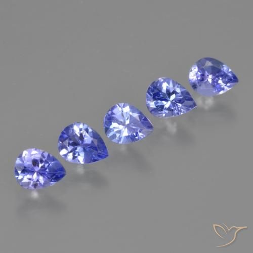 Pedras preciosas de Tanzanita Azul Violeta Intenso natural de 1.80 ct, Formato de pêra, VS