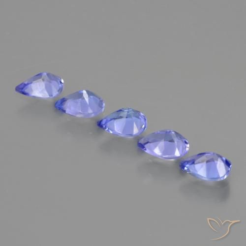 Pedras preciosas de Tanzanita Azul Violeta Intenso natural de 1.39 ct, Formato de pêra, VS