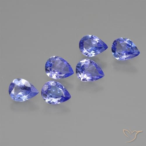 Pedras preciosas de tanzanita azul natural de 1,65 ct, formato de pêra, VS