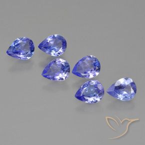 Pedras preciosas de tanzanita azul natural de 1,65 ct, formato de pêra, VS