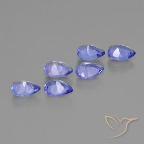 Pedras preciosas de tanzanita azul natural de 1,65 ct, formato de pêra, VS