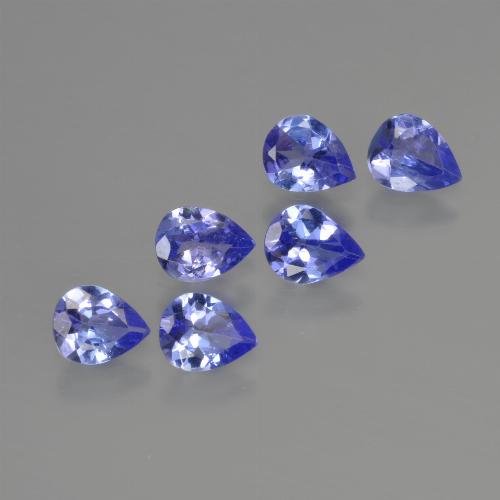 Pedras preciosas de tanzanita azul natural de 1,48 ct, formato de pêra, VS