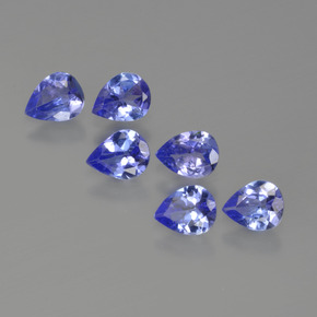 Pedras preciosas de tanzanita azul natural de 1,48 ct, formato de pêra, VS